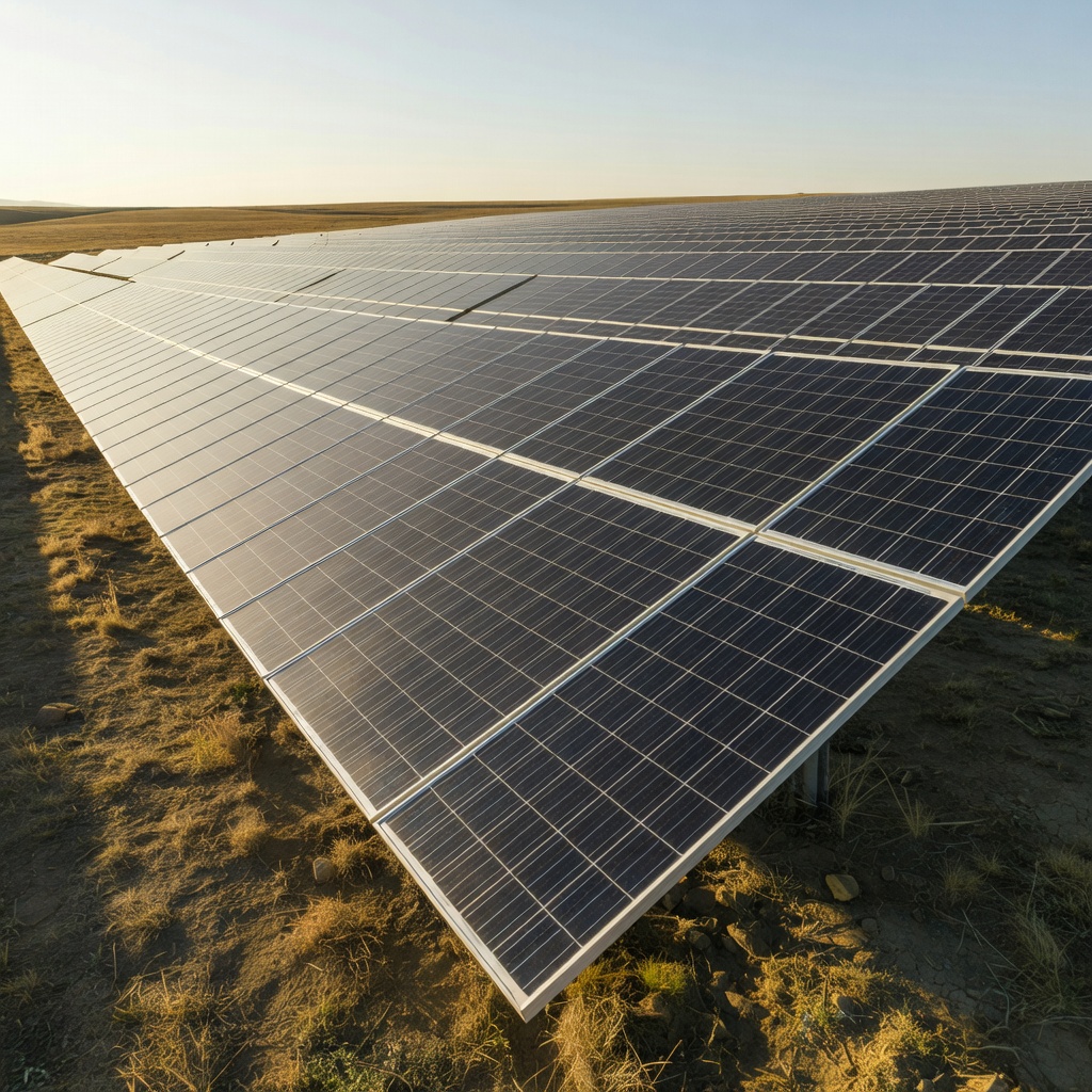 Ground-mounted solar panels